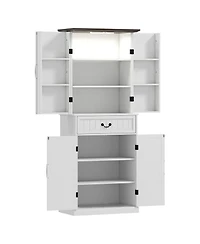 Slickblue Modern Wooden Kitchen Storage Cabinet with Adjustable Shelves for Pantry and Dining Room