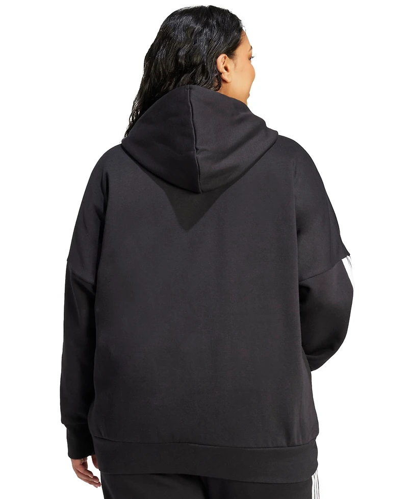 adidas Plus Essentials 3-Stripes Full-Zip Fleece Hoodie