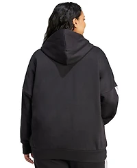 adidas Plus Essentials 3-Stripes Full-Zip Fleece Hoodie
