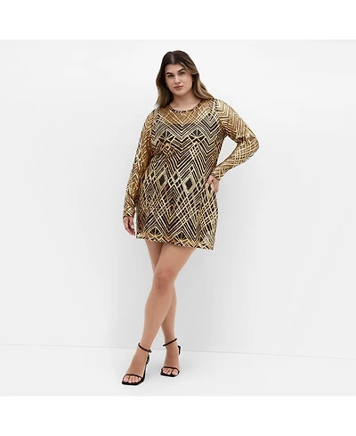 City Chic Plus Braylin Sequin Dress