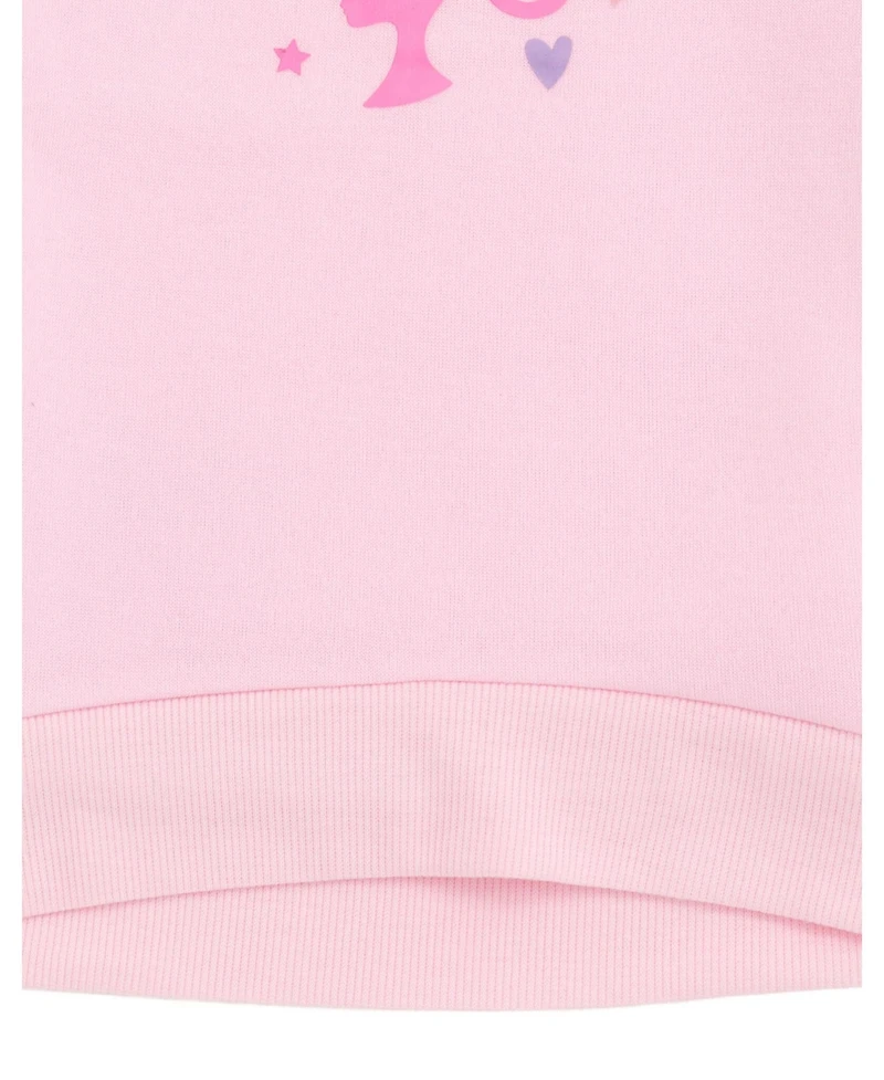 Barbie Toddler Girls Fleece Pullover Sweatshirt with Faux Fur Sleeves