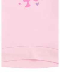 Barbie Toddler Girls Fleece Pullover Sweatshirt with Faux Fur Sleeves