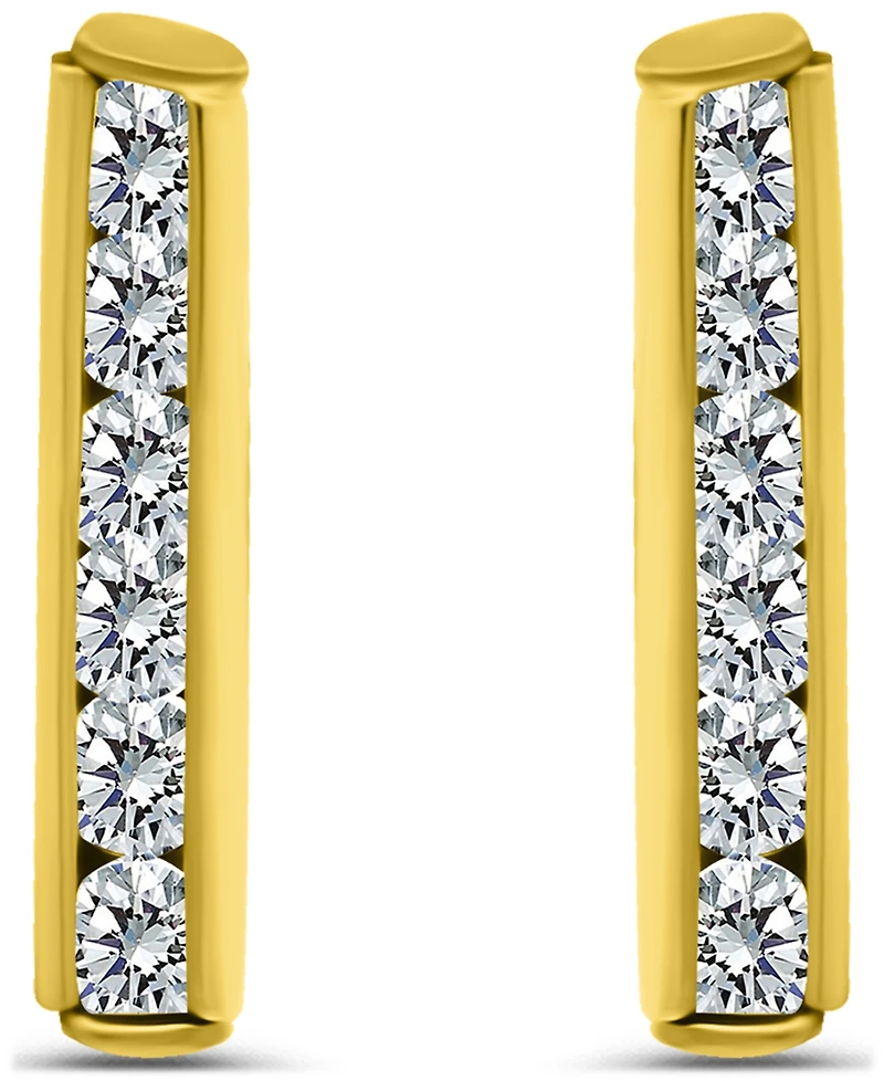 Giani Bernini Cubic Zirconia Set Bar Post Earrings (5/8 ct. t.w.) in 18K Gold Over Sterling Silver, Macy's Exclusive
