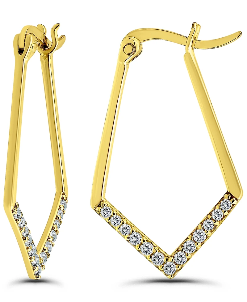 Giani Bernini Cubic Zirconia Hoop Earrings (1/2 ct. t.w.) in 18K Gold Over Sterling Silver, Macy's Exclusive