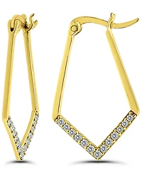 Giani Bernini Cubic Zirconia Hoop Earrings (1/2 ct. t.w.) in 18K Gold Over Sterling Silver, Macy's Exclusive