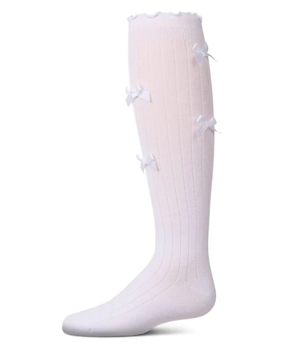 Memoi Little Girls All Over Bow Knee High Socks