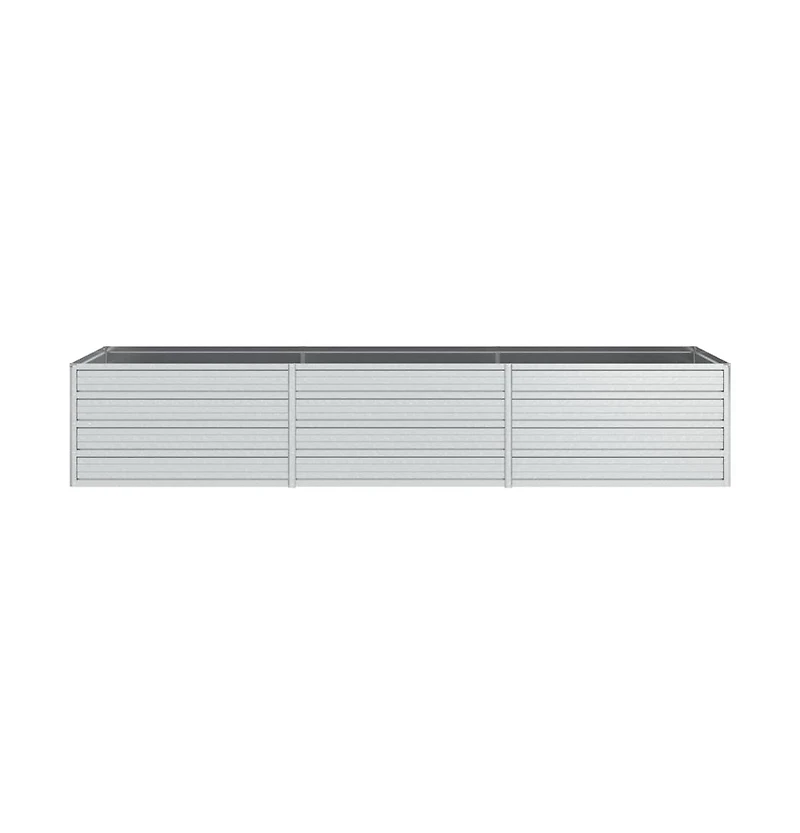 Garden Raised Bed Silver Galvanized Steel Large
