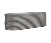 Garden Raised Bed Grey Powder-coated steel Large Durable