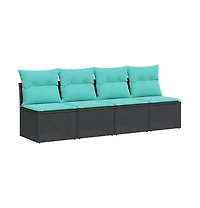 vidaXL Garden Sofa Black, Blue