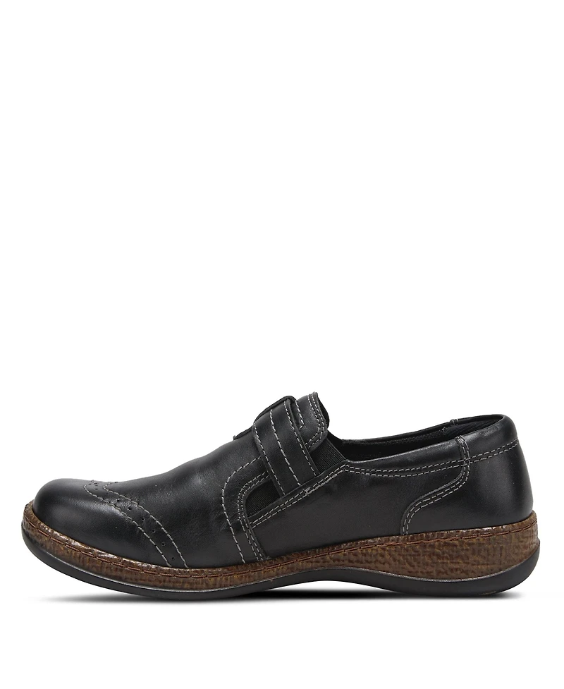 Spring Step Smolqua Leather Loafer with Adjustable Strap and Cushioned Insole