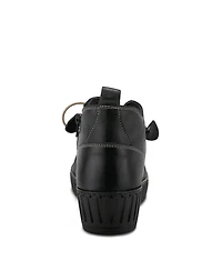 Azura Spring Step Nespea Premium Leather Slip-On Wedge with Elastic Vamp Tie and Removable Insole