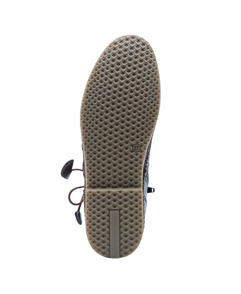 Spring Step Pomeroy Leather Booties with Basketweave Toe and Lightweight Flexible Sole