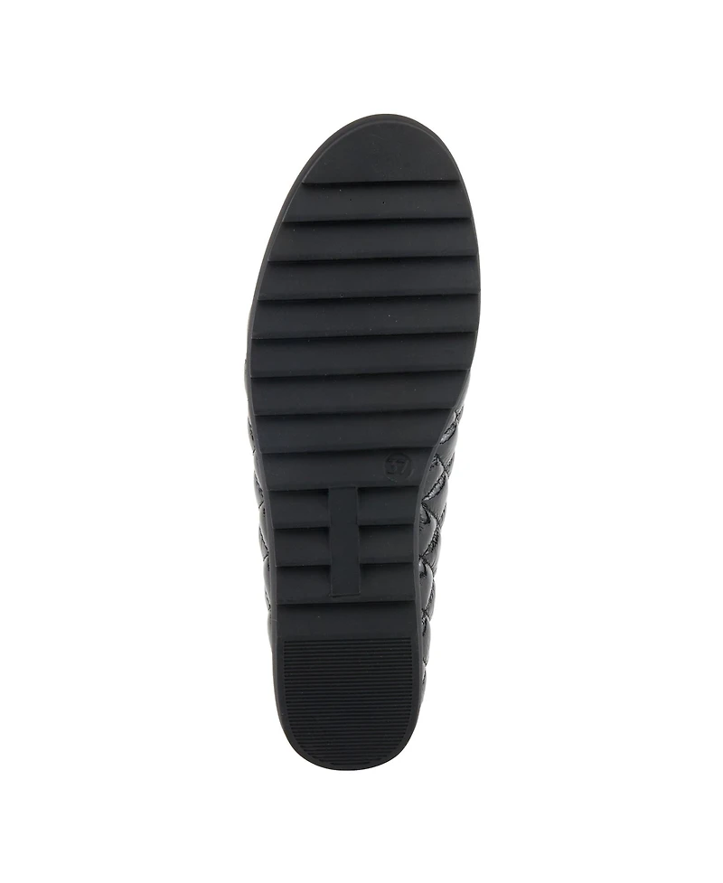 Spring Step Ballequina Quilted Leather Ballet Flat with Bow Detail and Removable Insole