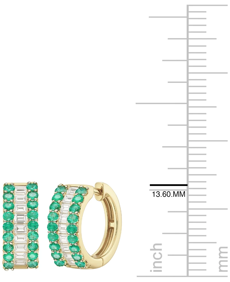 Macy's Gemstone and Diamond Earrings (1/4 ct.t.w.) 14K Gold White