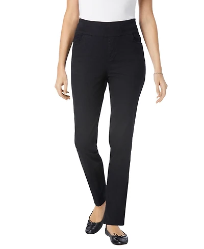 Woman Within Women's Tall Flex-Fit Pull-On Straight-Leg Gap-Free Stretch Denim Jeans