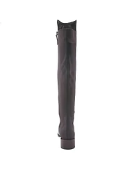 Spring Step Rider Over-the-Knee Leather Boot with Stretch Back Panel and Leather-Wrapped Heel