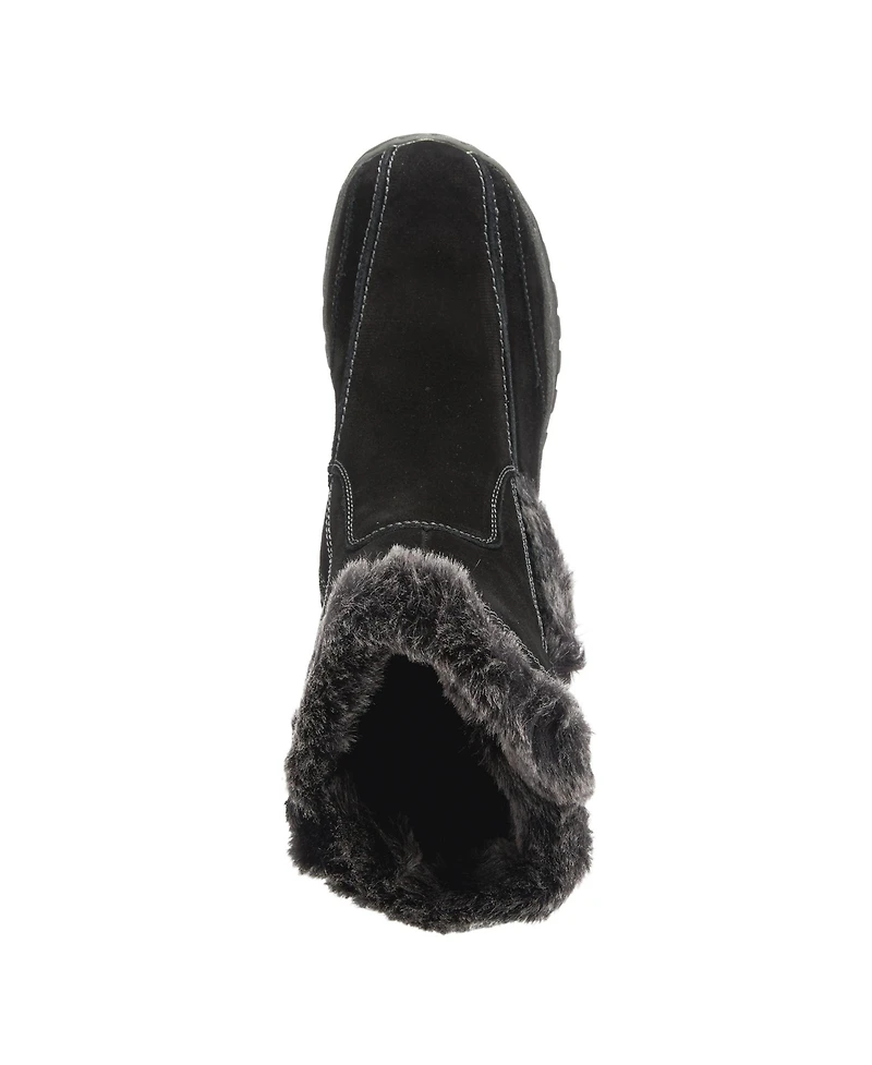 Azura Spring Step Achieve Suede Water Resistant Cold Weather Boot with Faux Fur Trim and Buckles