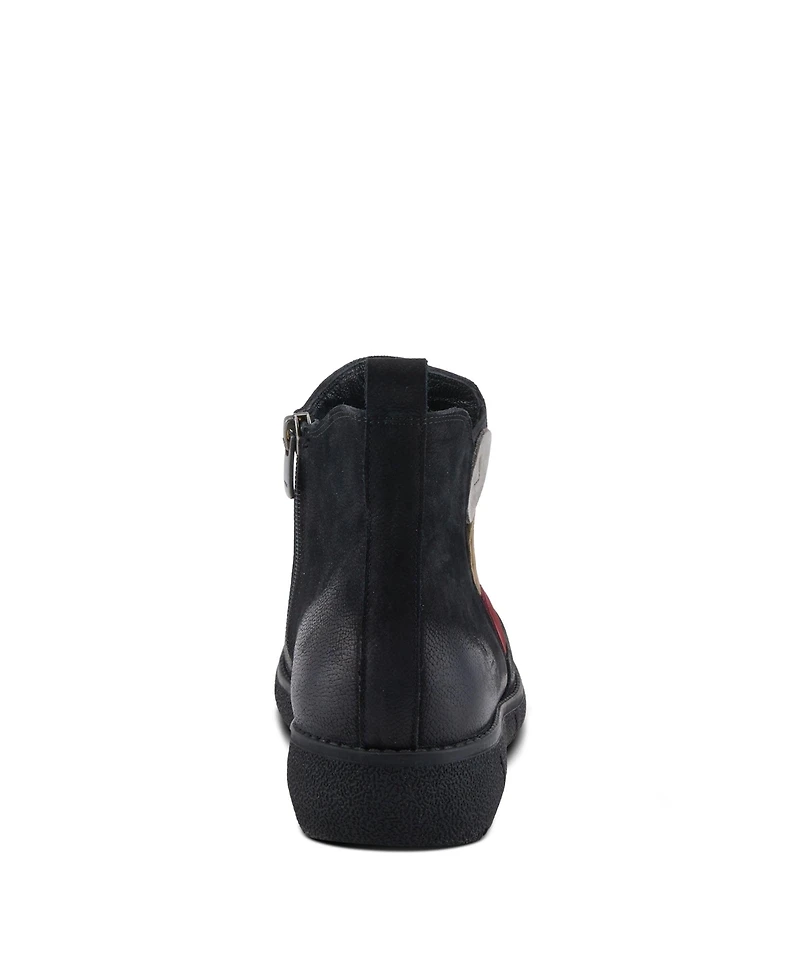 Azura Spring Step Katana Burnished Nubuck Leather Bootie with Removable Insole and Rugged Sole