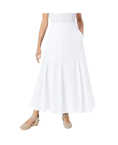 Woman Within Women's Wide Elastic Waist Skirt