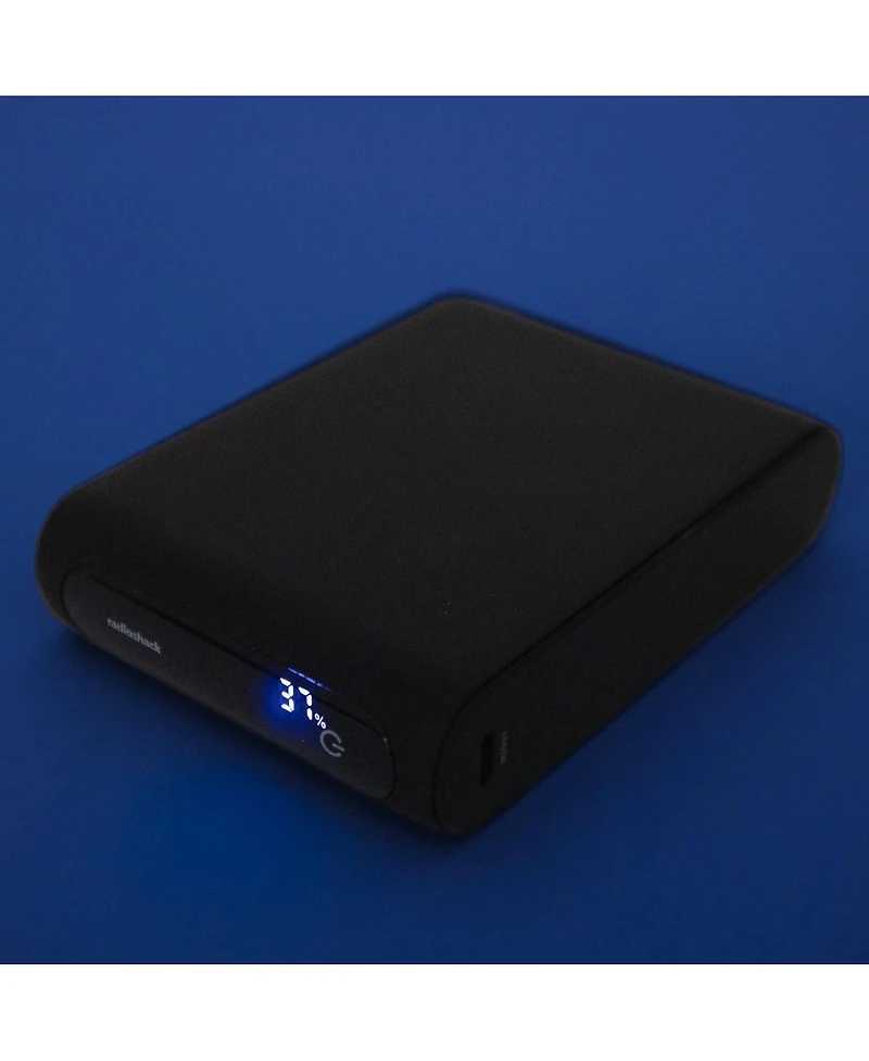 RadioShack Portable Battery Powerbank Charger 20,000 mAh 74 Wh Usb A and Usb C 20W With Led Display Black 2309276