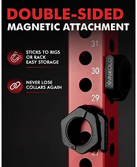Mikolo Barbell Clamps,2-Inch Olympic Clips with Anti-Slip Tpr Lining and Quick Release for Home Gym Use, (Red)