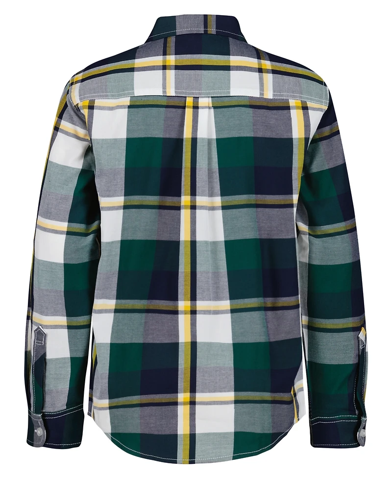 Tommy Hilfiger Boys 2T-7 Patch Plaid Point Collar Shirt