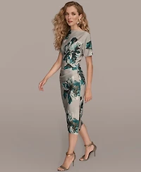 Donna Karan New York Women's Boat Neck Midi Dress