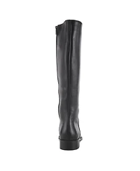 Azura Spring Step Hightail Knee-High Leather Boot with Calf Elastic Gore and Low Stacked Heel