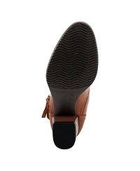 Azura Spring Step Nazca Leather Ankle Bootie with Gold Snap Button and Functional Zipper