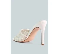 Tease Womens Woven Stiletto Slide sandal