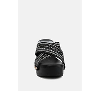 Finley Raffia High Block Heel Mules Women