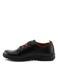 Spring Step Emmalina Leather Slip-On Shoe with Removable Insole and No-Tie Elastic Laces