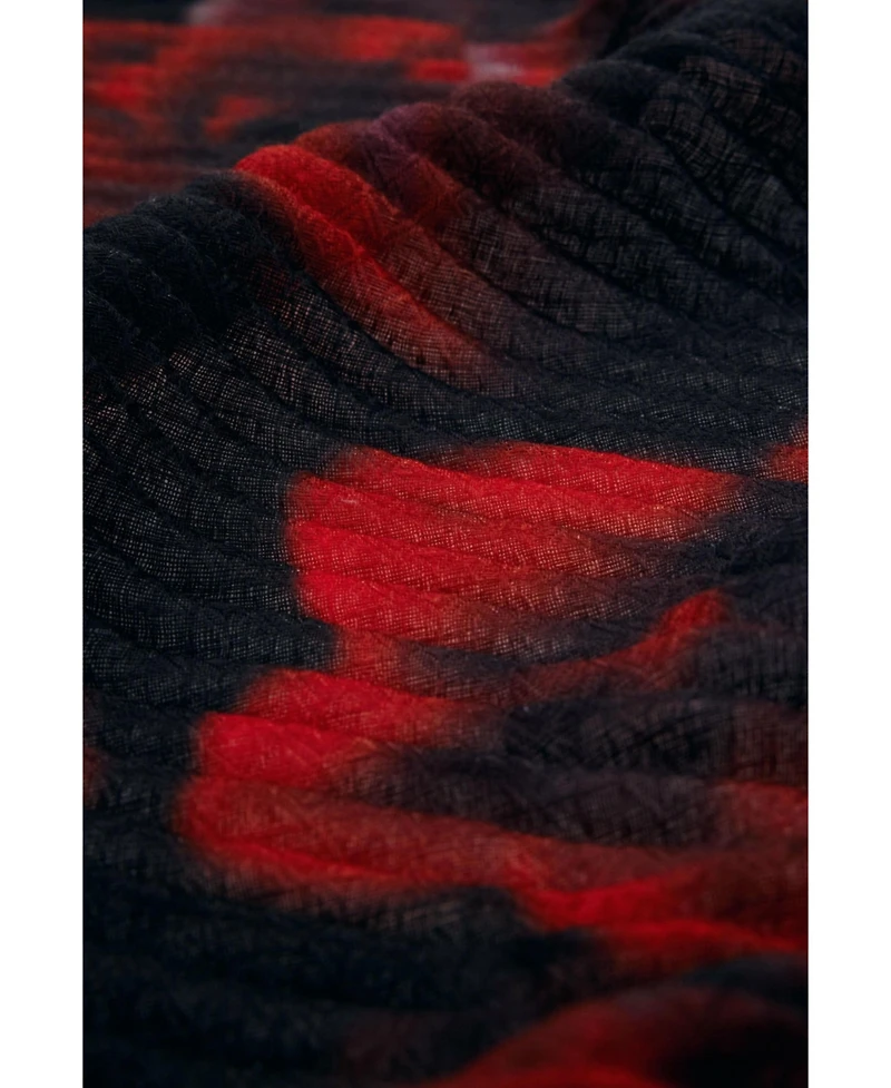Desigual Women's Rectangular scarf with red flowers
