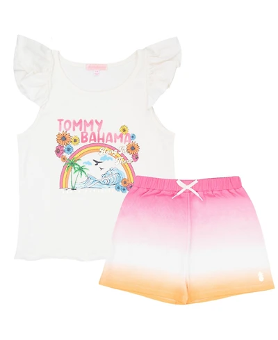 Tommy Bahama Little Girls 2 Piece Tank Top and Short Set Outfit