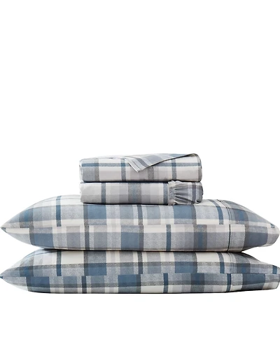 Southshore Fine Linens Highland Plaid Extra Deep Pocket 300- Thread Count 4-Pc. Sheet Set