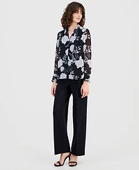 Anne Klein Women's Printed Button-Front Blouse