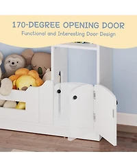 Kids Bookshelf and Toy Storage, Wooden Kids Bookcase with Motion Sensor Light, Dollhouse Bookcase for Playroom Bedroom Nursery Classroom