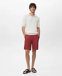 Mango Men's Cotton Knitted Polo Shirt