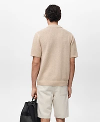 Mango Men's Openwork Knitted Shirt