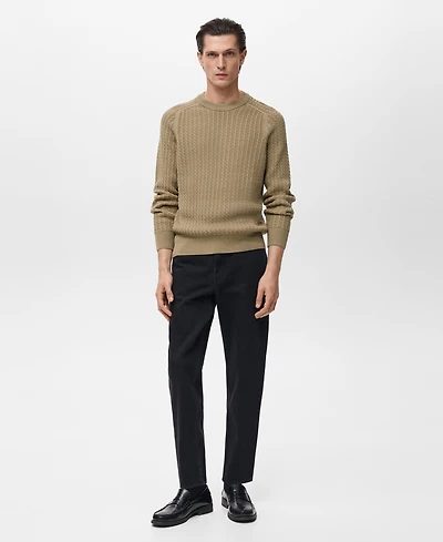 Mango Men's Cotton Braided Sweater