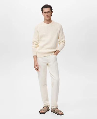 Mango Men's Cotton Braided Sweater