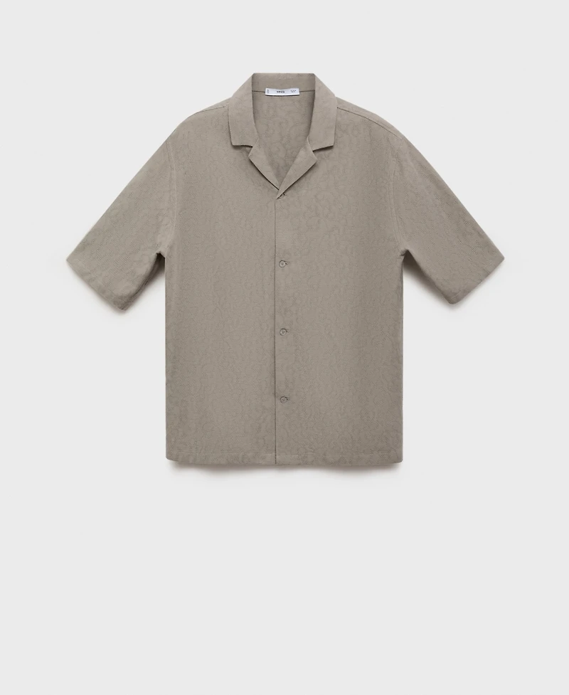 Mango Men's Embroidered Cotton Shirt