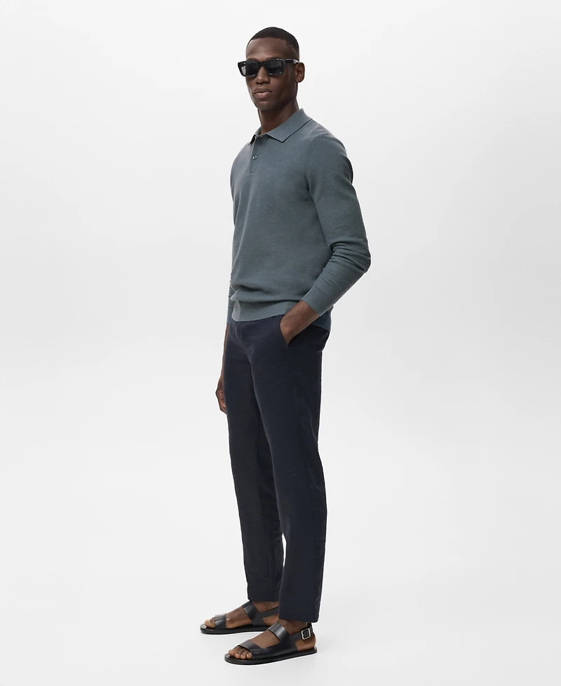 Mango Men's Micro-Structured Cotton Polo Shirt