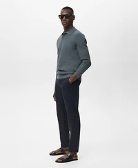 Mango Men's Micro-Structured Cotton Polo Shirt