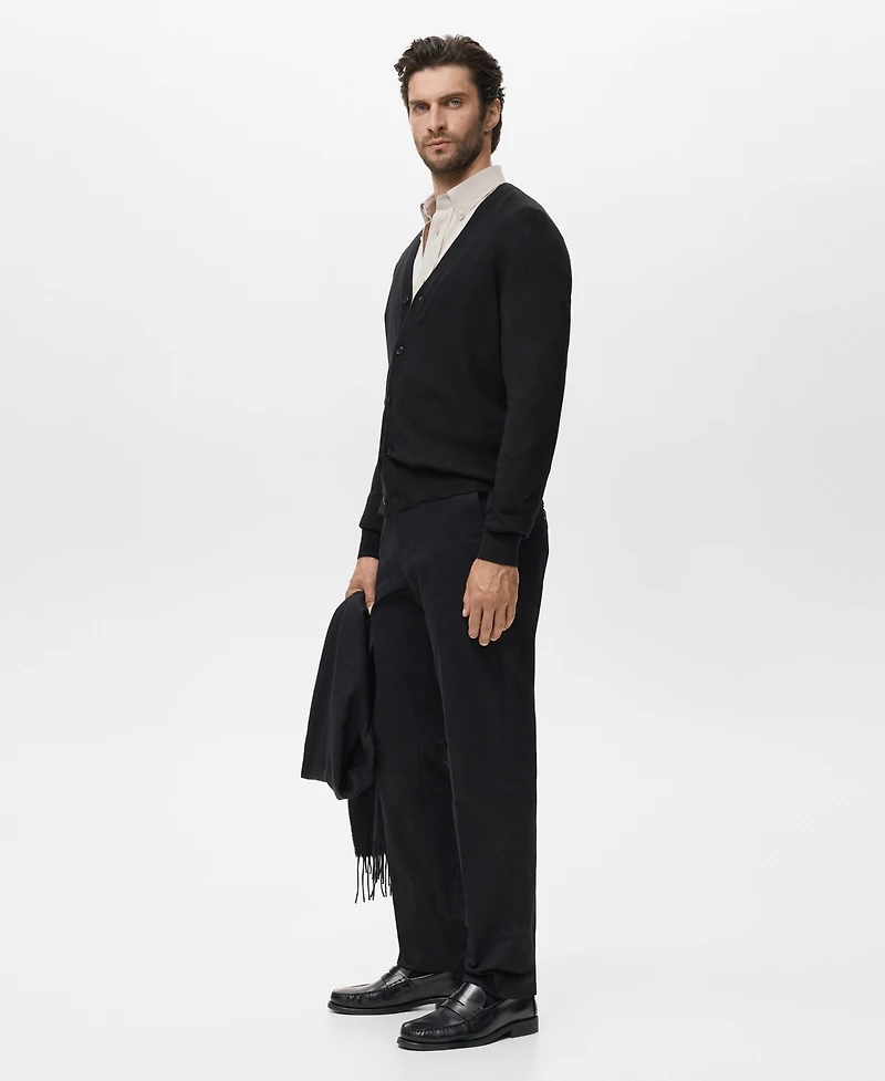 Mango Men's Merino Wool Cardigan