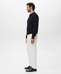 Mango Men's Wool Knitted Polo Sweater
