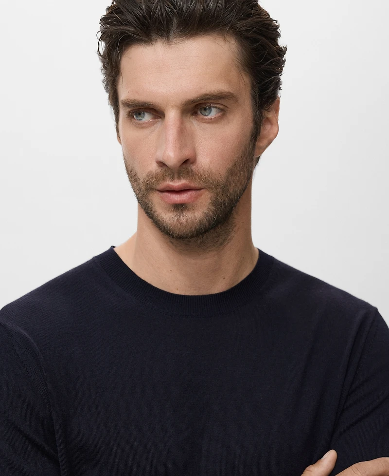 Mango Men's Wool Round-Neck Sweater