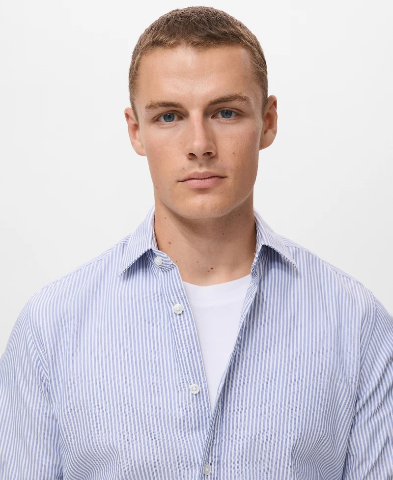 Mango Men's Cotton Kodak Striped Shirt