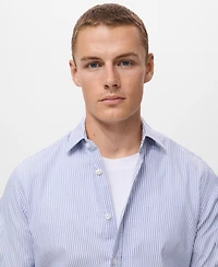 Mango Men's Cotton Kodak Striped Shirt