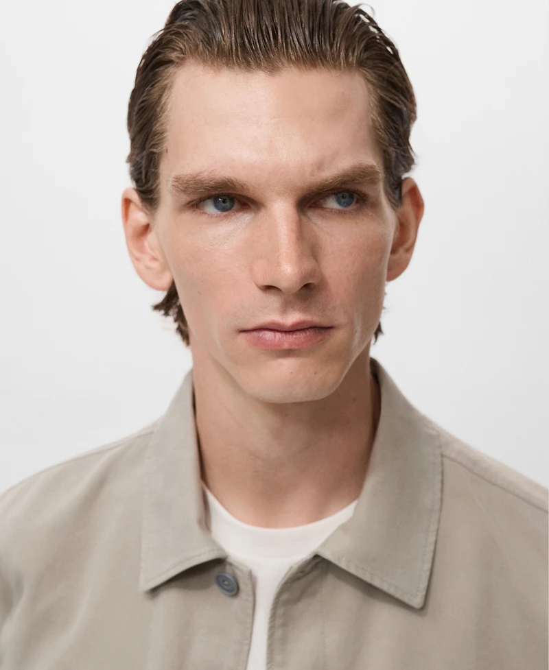 Mango Men's Pockets Lyocell Cotton Jacket